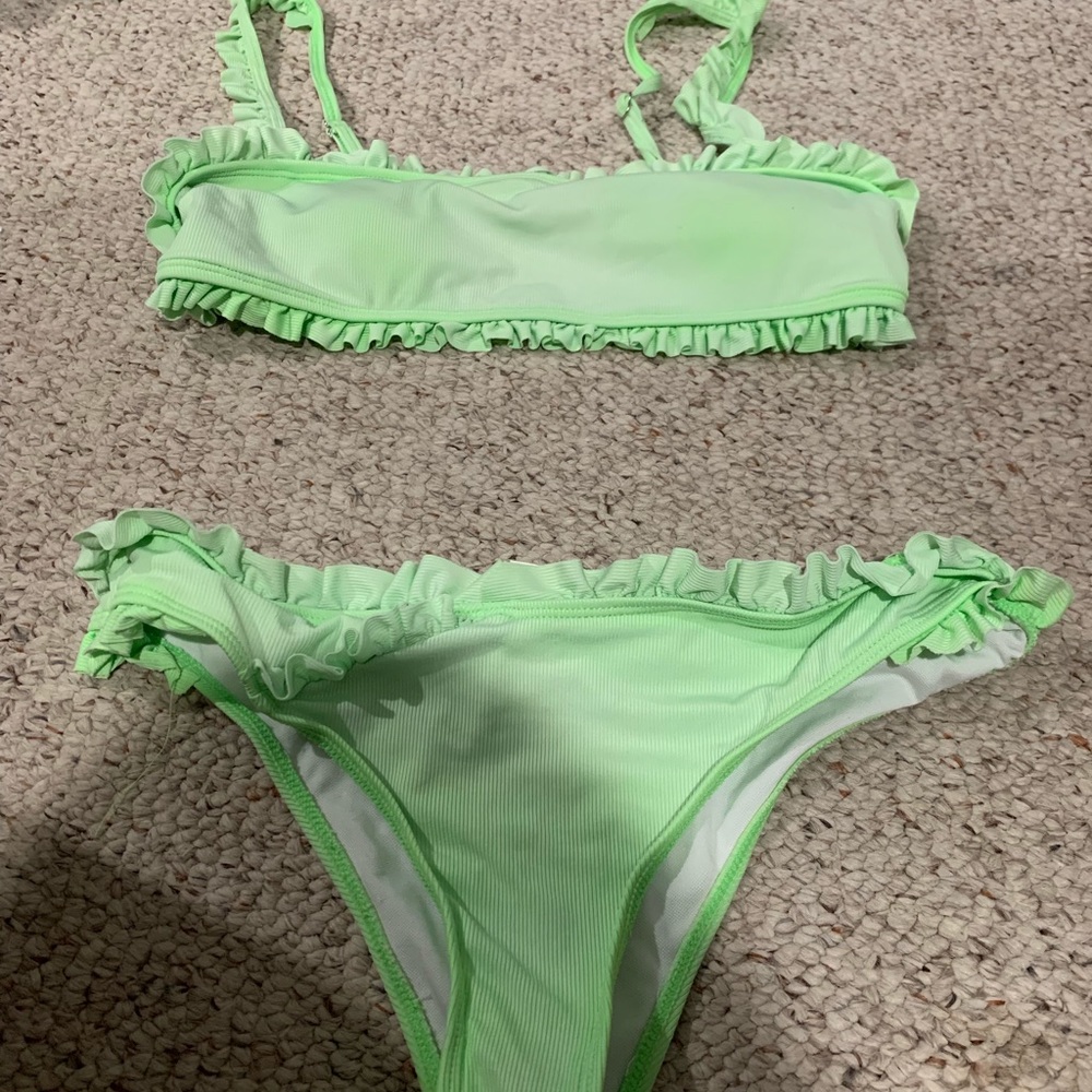 Neon green swimsuit